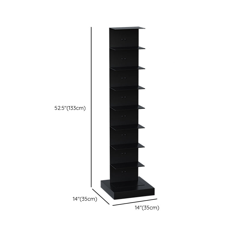 Contemporary Metal Bookshelf Black Geometric Shelf Bookcase for Study Room