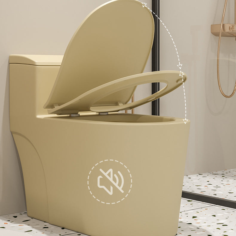 Traditional Skirted Toilet Floor Mount One-Piece Flush Toilet with Slow Close Seat