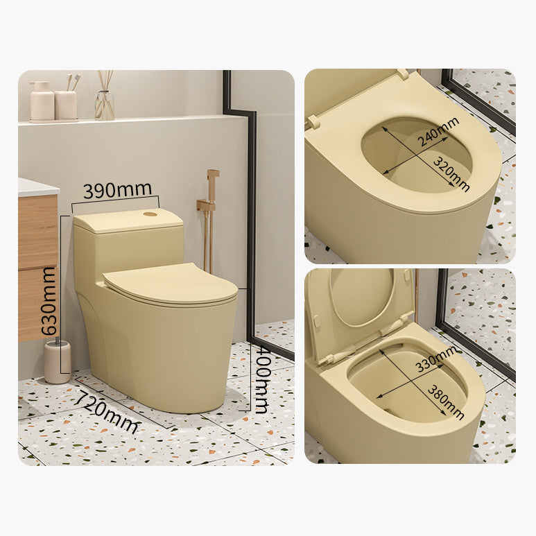 Traditional Skirted Toilet Floor Mount One-Piece Flush Toilet with Slow Close Seat