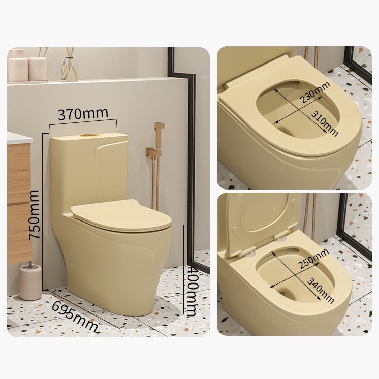 Traditional Skirted Toilet Floor Mount One-Piece Flush Toilet with Slow Close Seat