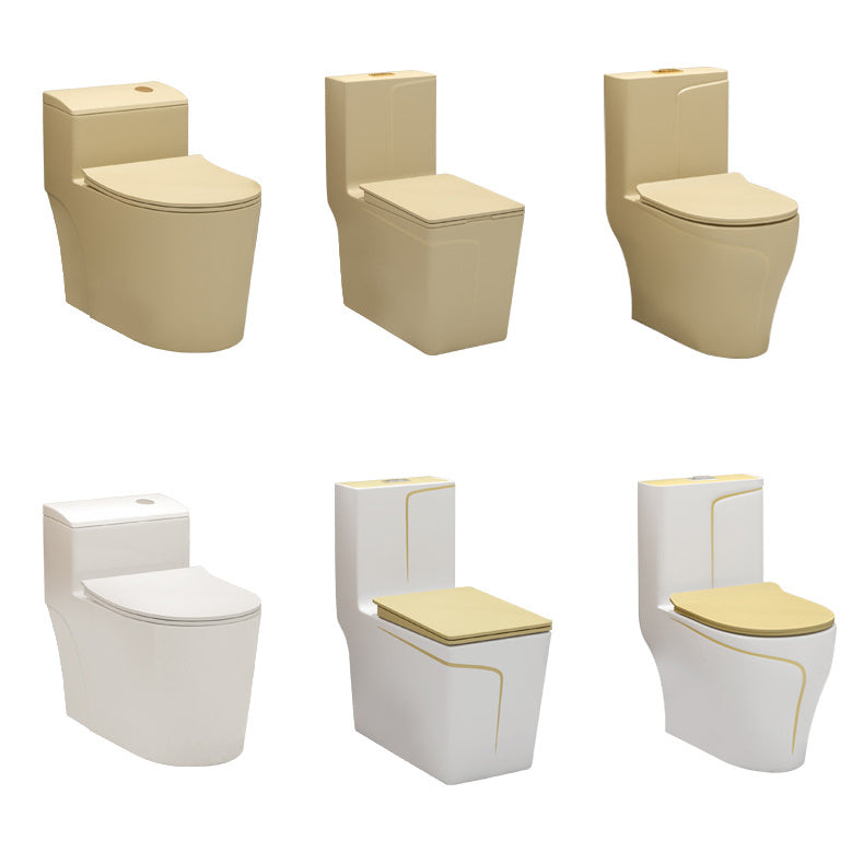 Traditional Skirted Toilet Floor Mount One-Piece Flush Toilet with Slow Close Seat