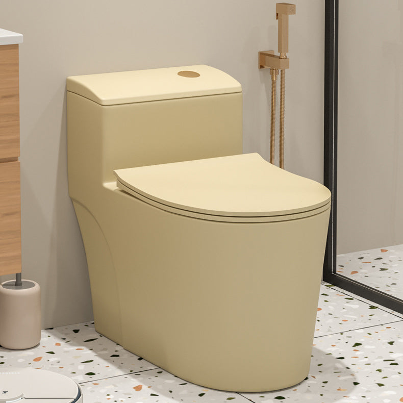Traditional Skirted Toilet Floor Mount One-Piece Flush Toilet with Slow Close Seat