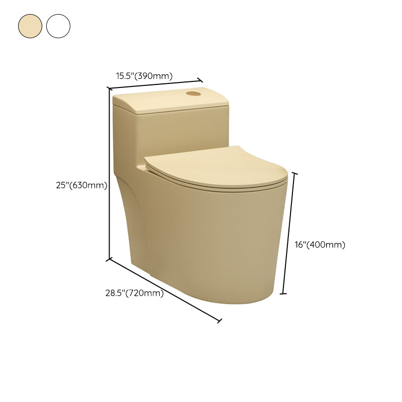 Traditional Skirted Toilet Floor Mount One-Piece Flush Toilet with Slow Close Seat