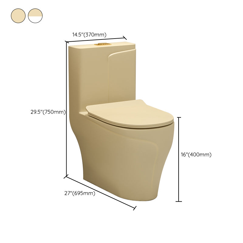 Traditional Skirted Toilet Floor Mount One-Piece Flush Toilet with Slow Close Seat