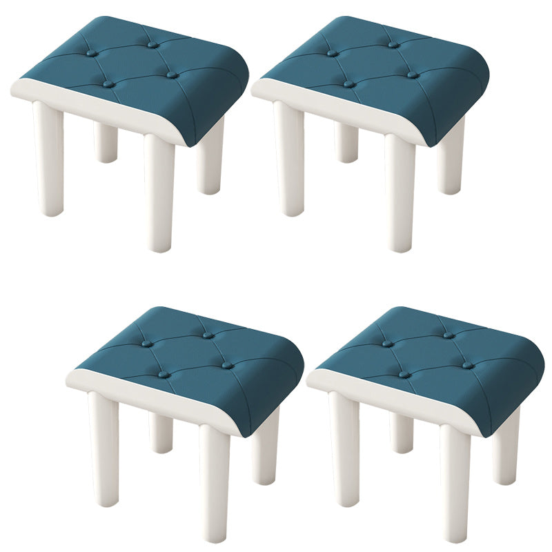 Faux Leather Pouf Whole Colored Modern Tufted Rectangle Stain Resistant Ottoman