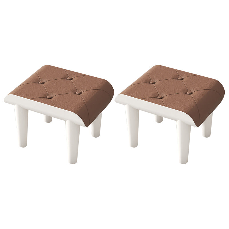 Faux Leather Pouf Whole Colored Modern Tufted Rectangle Stain Resistant Ottoman