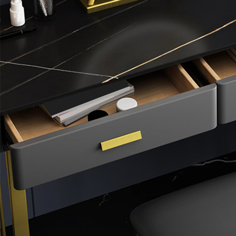 5-Drawer Slate Vanity Makeup Desk with Storage Shelves - 51.2" H