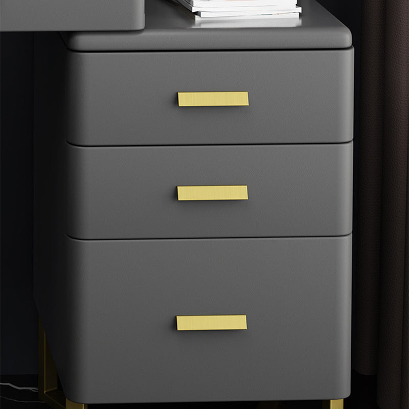 5-Drawer Slate Vanity Makeup Desk with Storage Shelves - 51.2" H