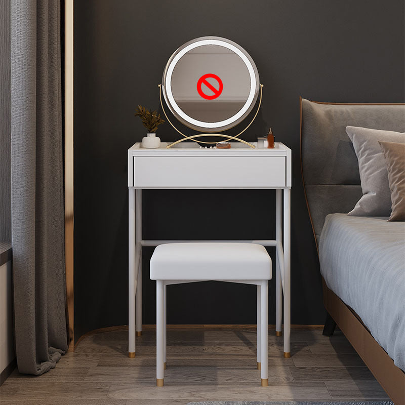 Modern White Vanity Solid Wood Makeup Dressing Table Stool Set
