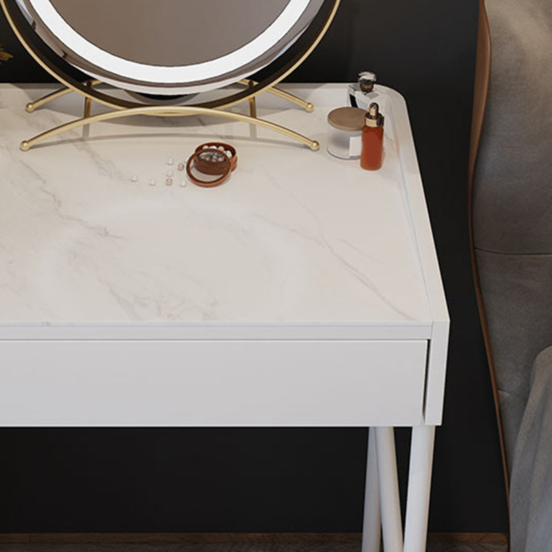 Modern White Vanity Solid Wood Makeup Dressing Table Stool Set