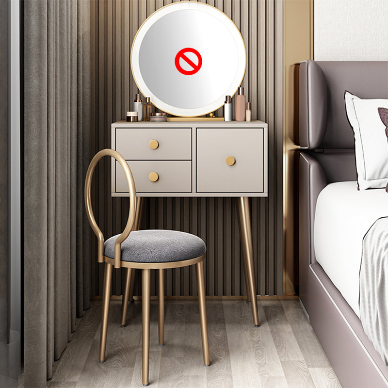 23. 6" Wide Vanity Table Set with Stool Modern 3-Drawer Dressing Table