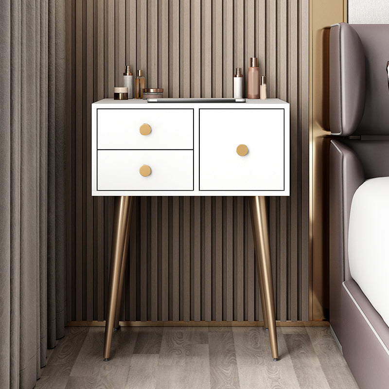 23. 6" Wide Vanity Table Set with Stool Modern 3-Drawer Dressing Table