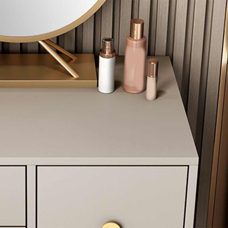 23. 6" Wide Vanity Table Set with Stool Modern 3-Drawer Dressing Table