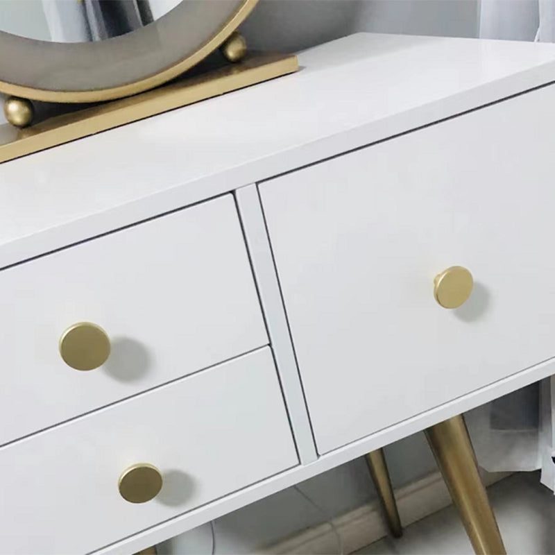 23. 6" Wide Vanity Table Set with Stool Modern 3-Drawer Dressing Table