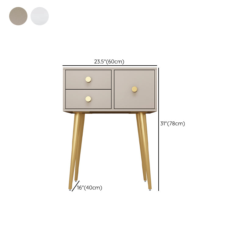 23. 6" Wide Vanity Table Set with Stool Modern 3-Drawer Dressing Table