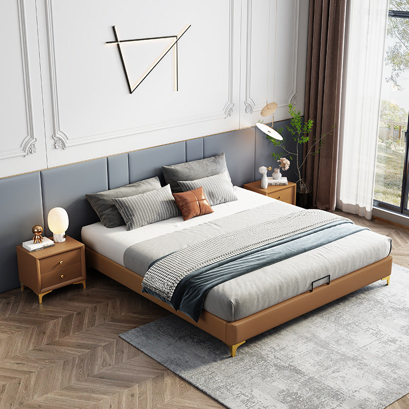 84.65 inch Wide Mid-century Bed Frame Solid Wood Platform Bed Frame