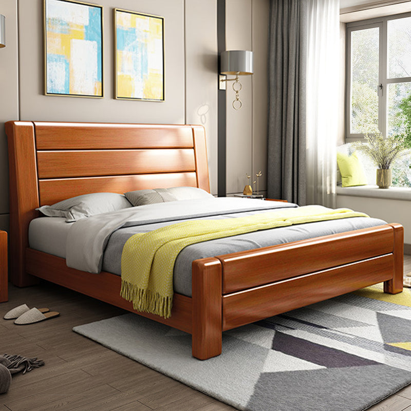 84.65-inch Wide Traditional Bed Frame Pine Wood Bed with Headboard