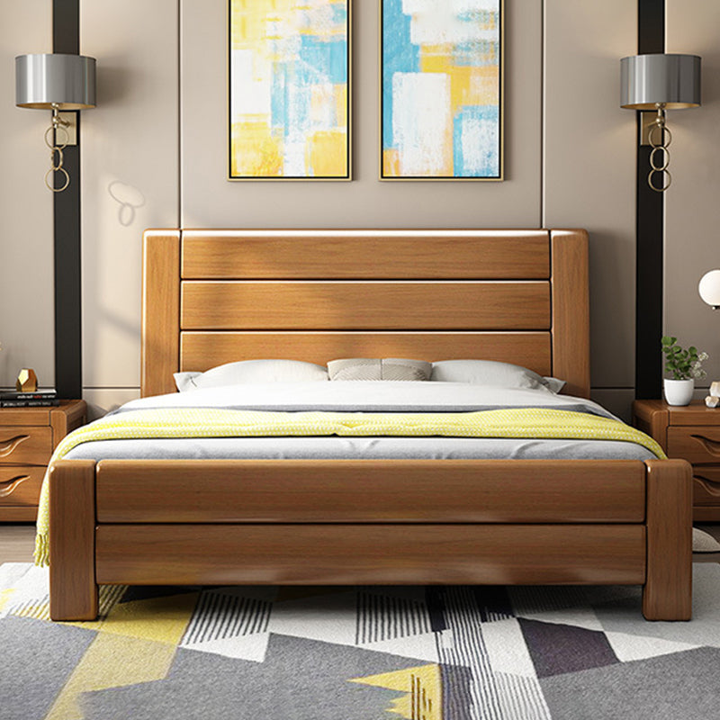 84.65-inch Wide Traditional Bed Frame Pine Wood Bed with Headboard