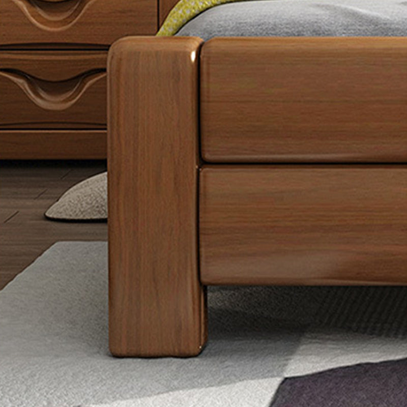 84.65-inch Wide Traditional Bed Frame Pine Wood Bed with Headboard