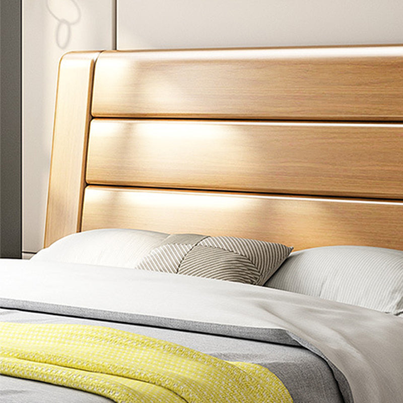 84.65-inch Wide Traditional Bed Frame Pine Wood Bed with Headboard