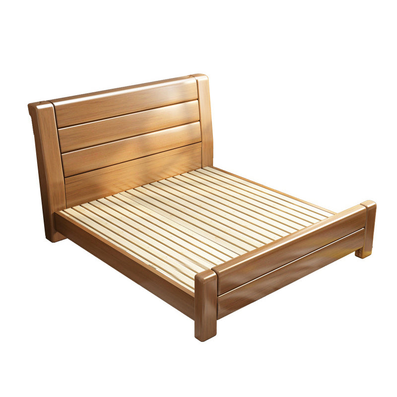 84.65-inch Wide Traditional Bed Frame Pine Wood Bed with Headboard