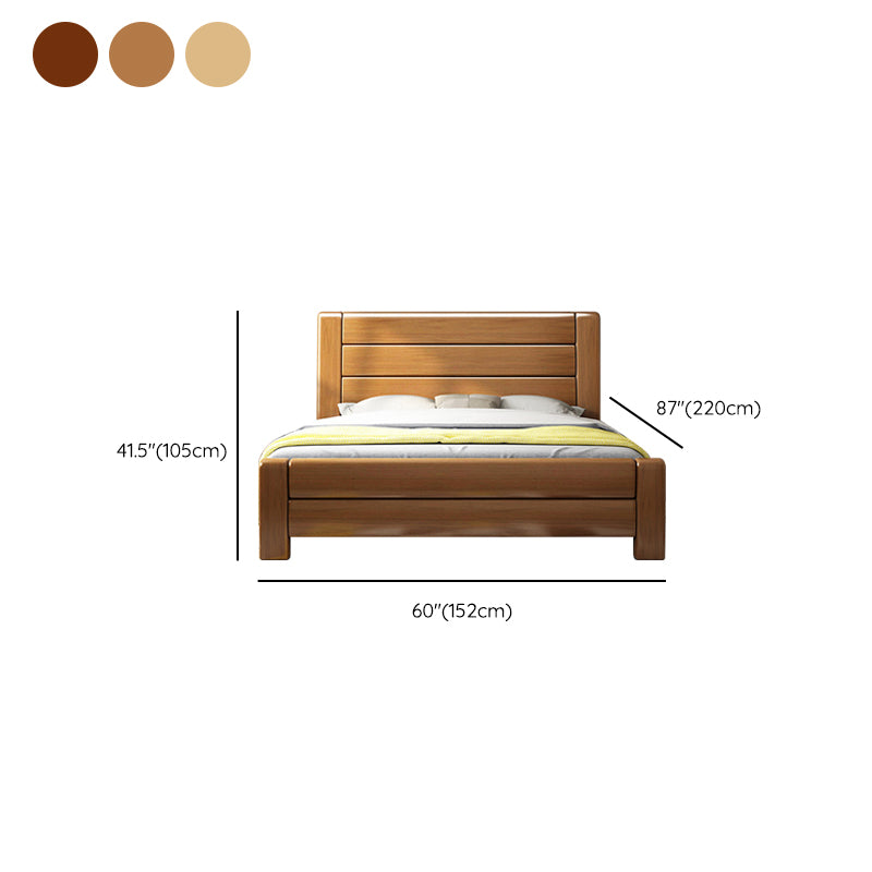 84.65-inch Wide Traditional Bed Frame Pine Wood Bed with Headboard