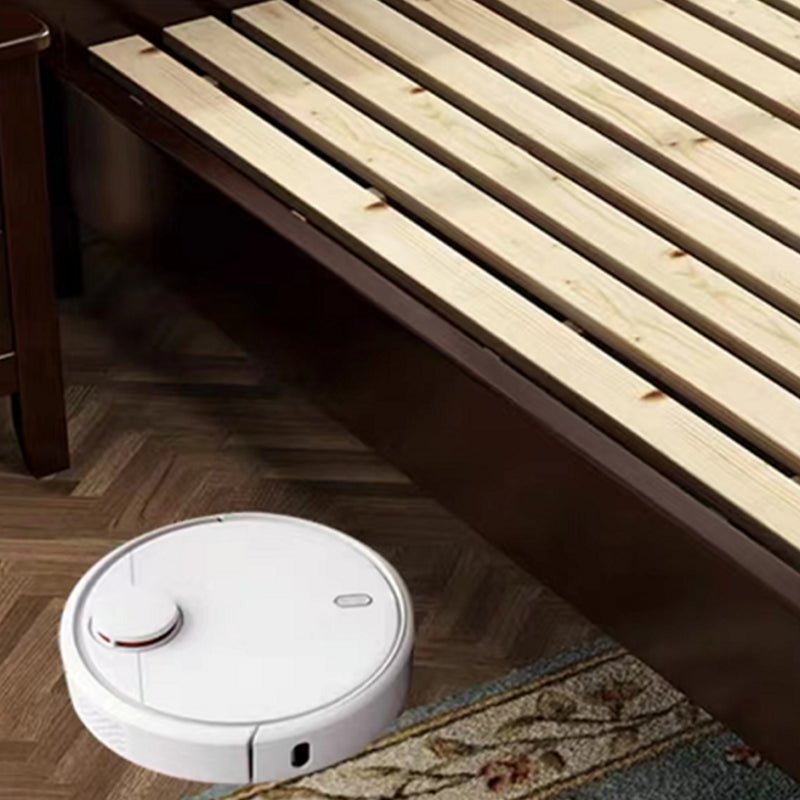 Victorian Style Solid Wood Bed 55.1" H Camelback Headboard Bed Frame with Mattress