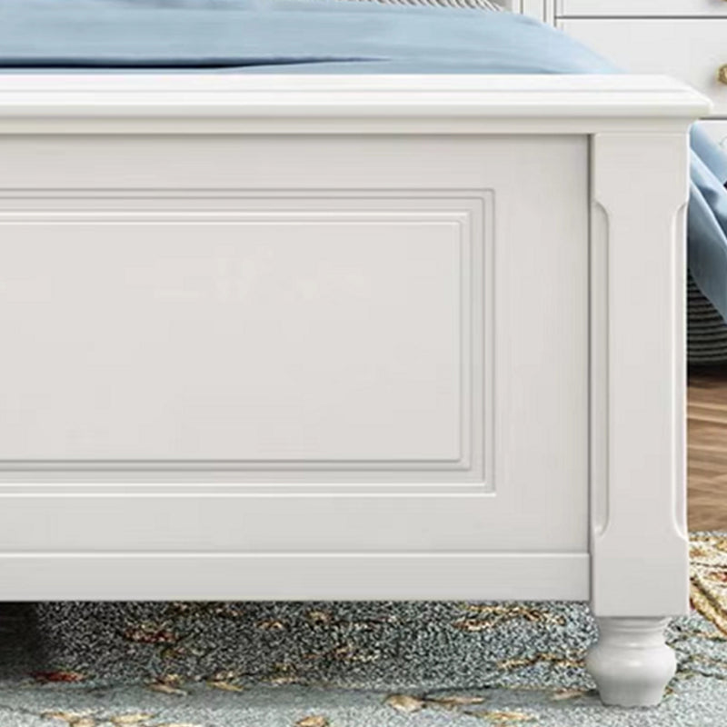 Victorian Style Solid Wood Bed 55.1" H Camelback Headboard Bed Frame with Mattress