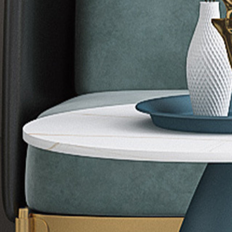 Mid-Century Modern Metal Pedestal Round Tray Top Single Coffee Table