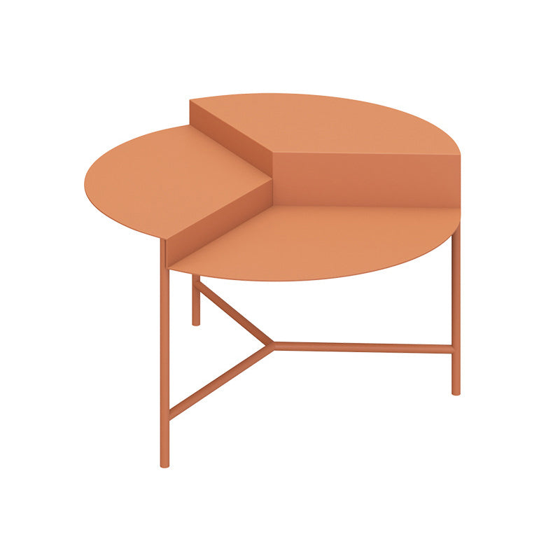 Mid-Century Modern Rond Coffee Table with 3 Legs in Iron 17.72" High