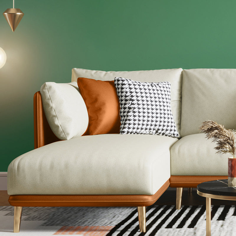 34.25 " H Faux Leather Square Arm Sofa & Chaise for Living Room