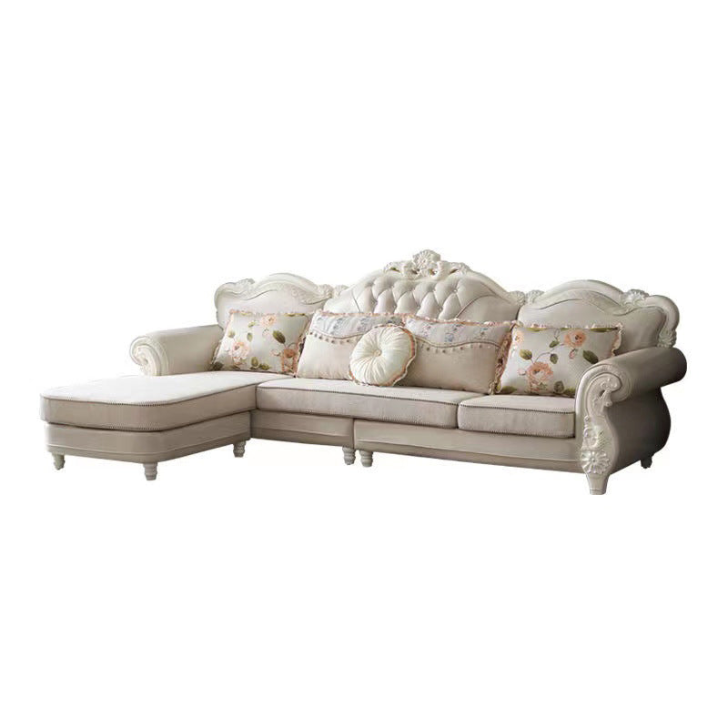 Traditional Style 46.45 " H Rolled Arm Sofa & Chaise for Living Room