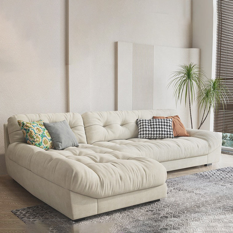 Scandinavian 33.85 " H Armless Tufted Sofa & Chaise for Living Room