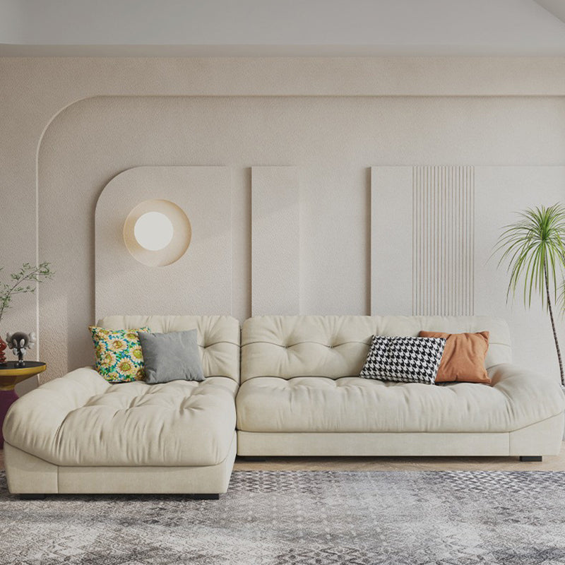 Scandinavian 33.85 " H Armless Tufted Sofa & Chaise for Living Room