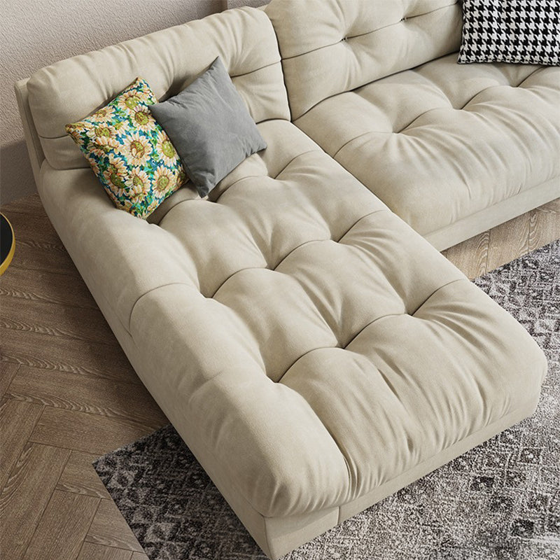 Scandinavian 33.85 " H Armless Tufted Sofa & Chaise for Living Room