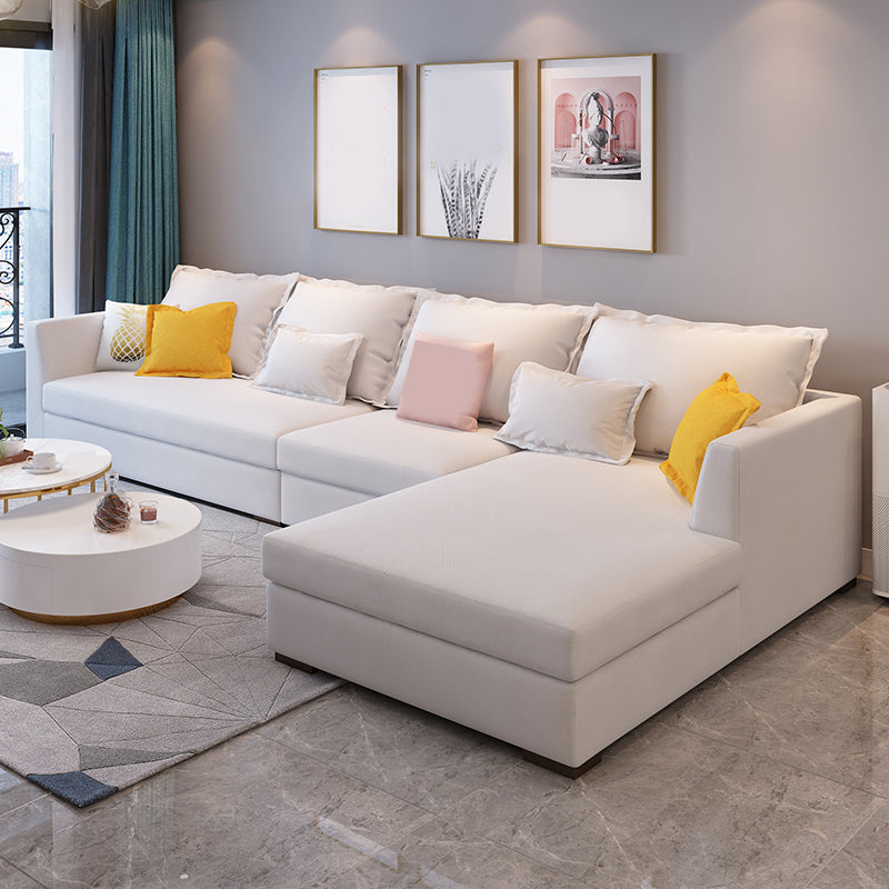 37.4 " H Cotton Blend Flared Arm Sofa & Chaise for Living Room