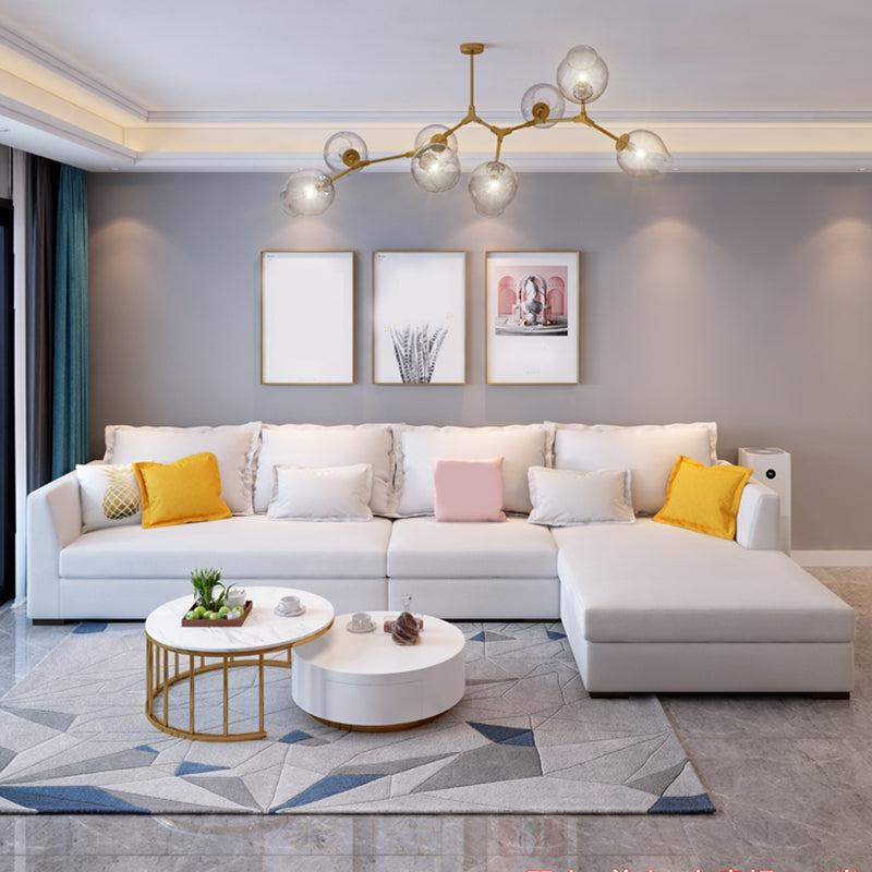 37.4 " H Cotton Blend Flared Arm Sofa & Chaise for Living Room