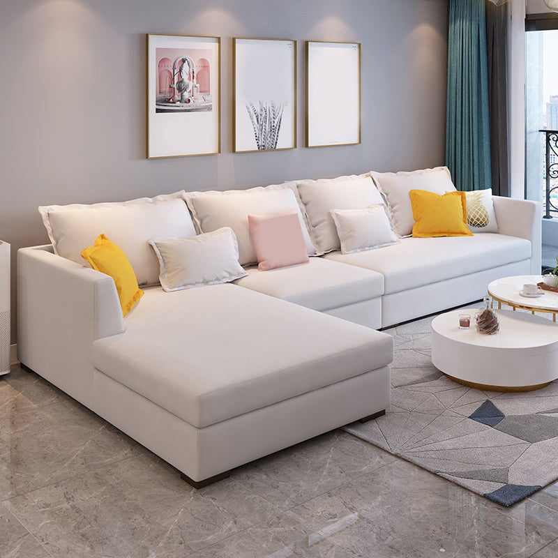 37.4 " H Cotton Blend Flared Arm Sofa & Chaise for Living Room