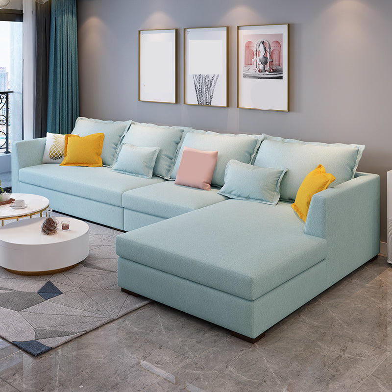 37.4 " H Cotton Blend Flared Arm Sofa & Chaise for Living Room