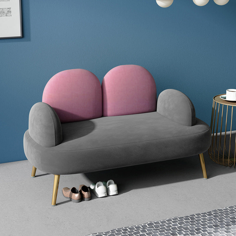 Contemporary Round Arm Sofa Tight BackCamel Back Standard Sofa