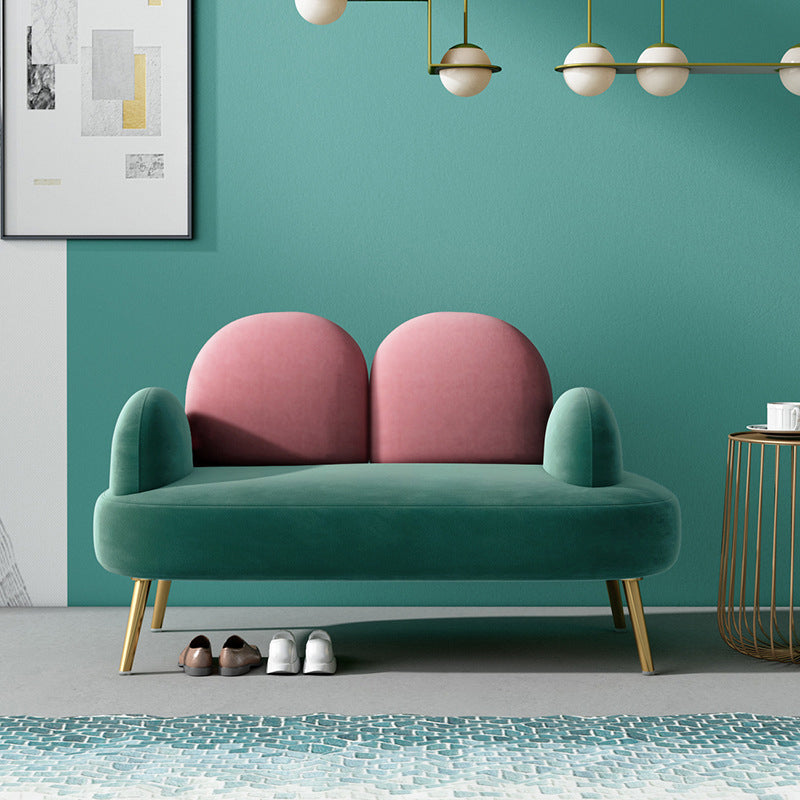 Contemporary Round Arm Sofa Tight BackCamel Back Standard Sofa