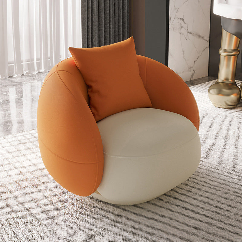 Faux Leather Sloped Arm Curved Sofa Tight Back Seating for Apartment