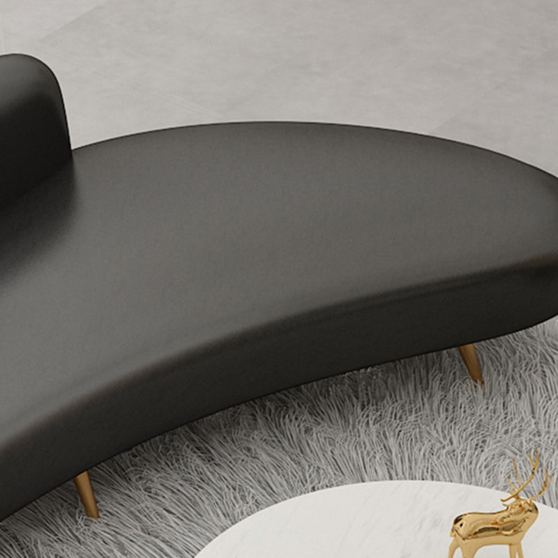 Contemporary Tight Back Armless Settee Fabric Curved Settee with Hair Pin Legs