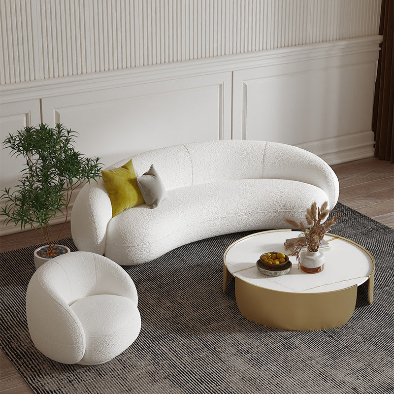 Contemporary Sloped Arm Sofa Tight Back Sofa for Living Room