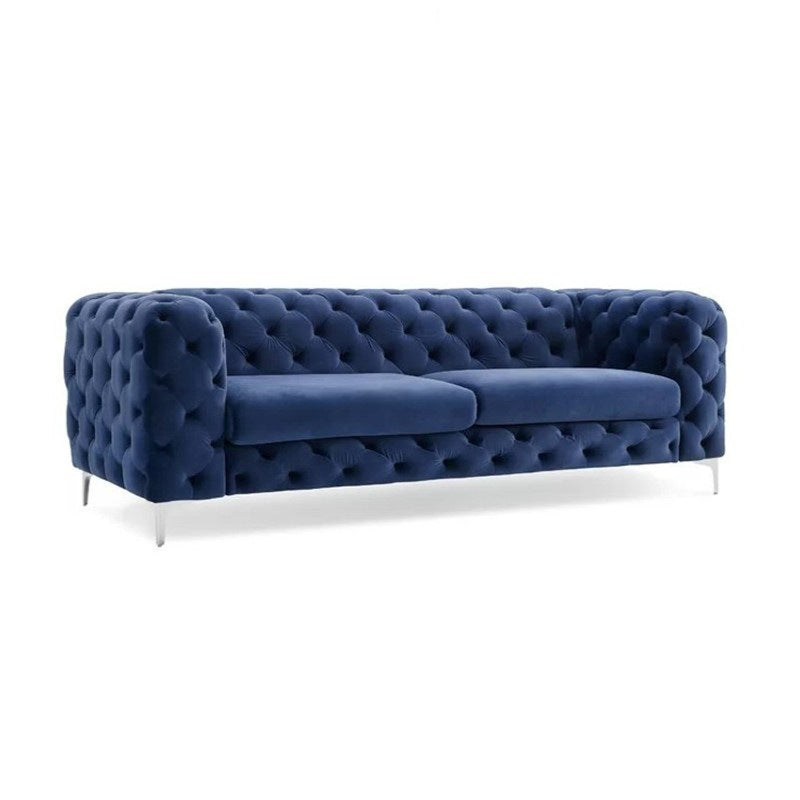Contemporary Tufted Back Sofa 2/3-Seat Tuxedo Arm with Metal Legs