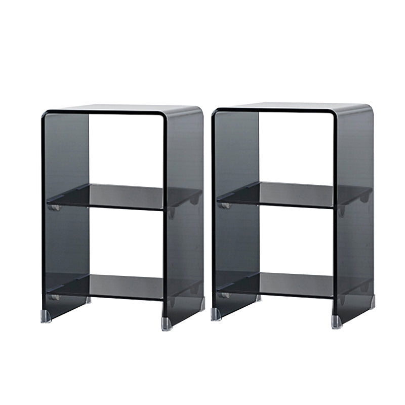 Modern Glass Square Side End Table Sled Corner Table for Living Room