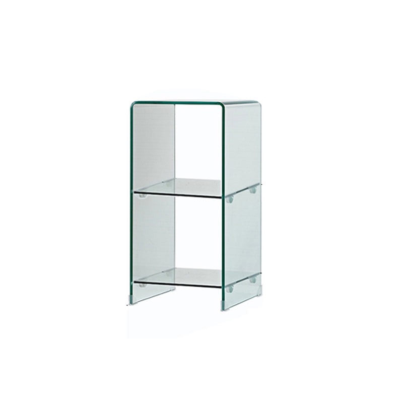 Modern Glass Square Side End Table Sled Corner Table for Living Room