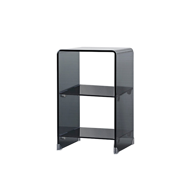 Modern Glass Square Side End Table Sled Corner Table for Living Room