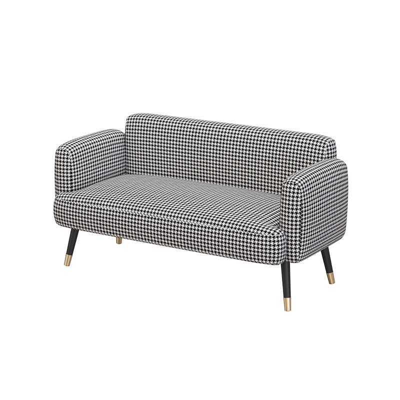 Leather/Faux Leather Modern Sofa 27.95" High Scroll Arm Seating