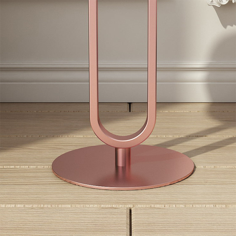 21.65" Tall Pedestal Side Table Modern Style Round Stone Top End Table